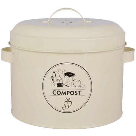 Composteur de table. Crème. Marque : Esschert Design. Réf. :