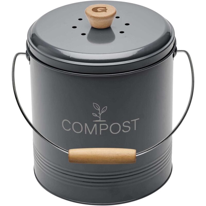 Seau à compost rond 4.5l gris Guillouard 040605