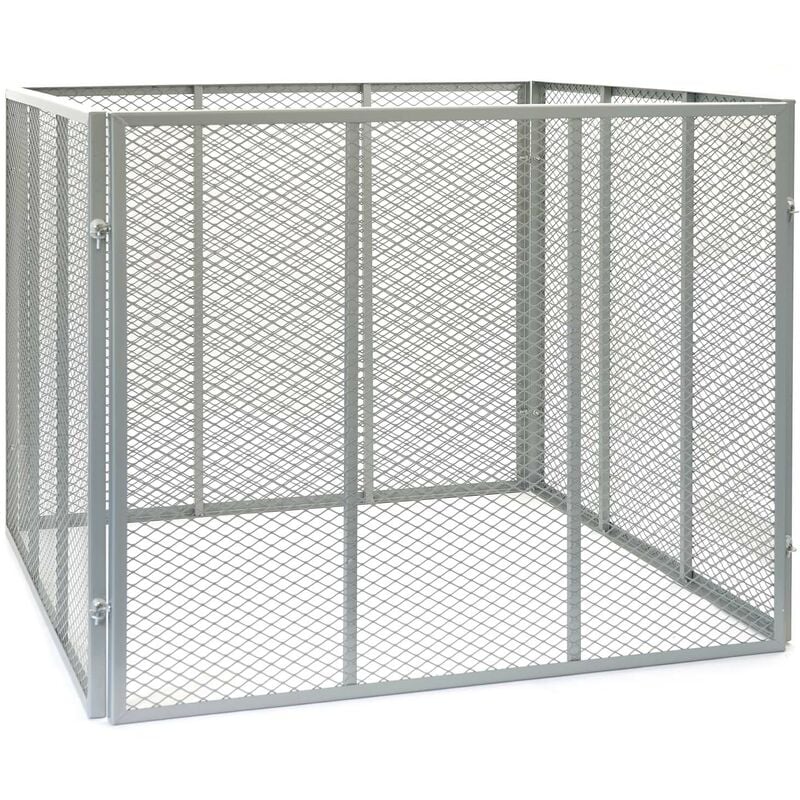 Wiltec - Composteur de jardin – 100 x 100 x 80 cm – capacité de 800 l – Bac à compost à Grille métallique Procédé ouvert pour Recyclage et Sol fertile