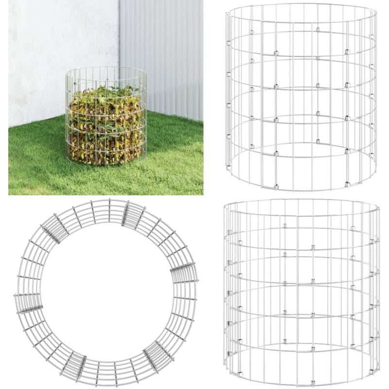 Vidaxl - Composteur de jardin Ø50x50 cm Acier galvanisé - composteur de jardin - composteurs de jardin - Home & Living - Argent