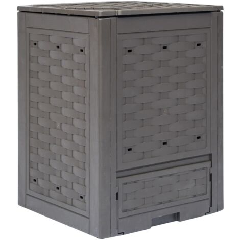 Composteur de jardin Marron 60x60x83 cm 300 L