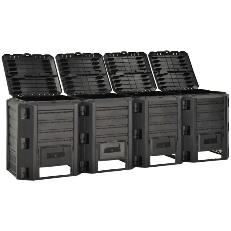 Composteur de jardin Noir 1600 L