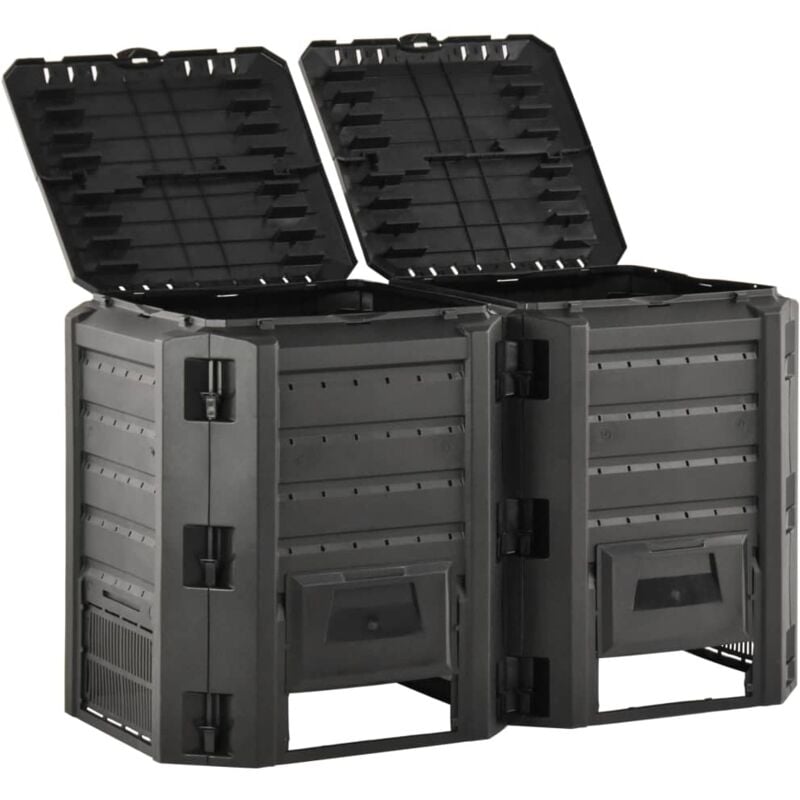 Composteur de jardin Noir 800 L