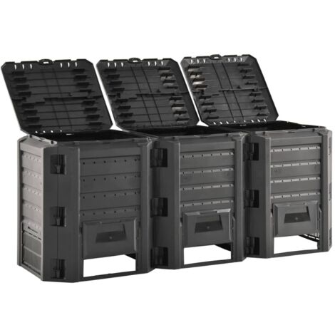 Composteur de jardin Noir 1200 L CFW985892