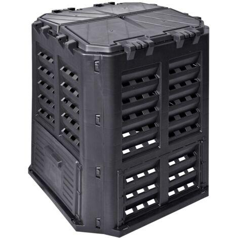 Composteur de jardin Noir 68,9x68,9x83,9 cm 360 L