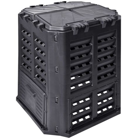 Composteur de jardin Noir 68,9x68,9x83,9 cm 360 L CFW984127