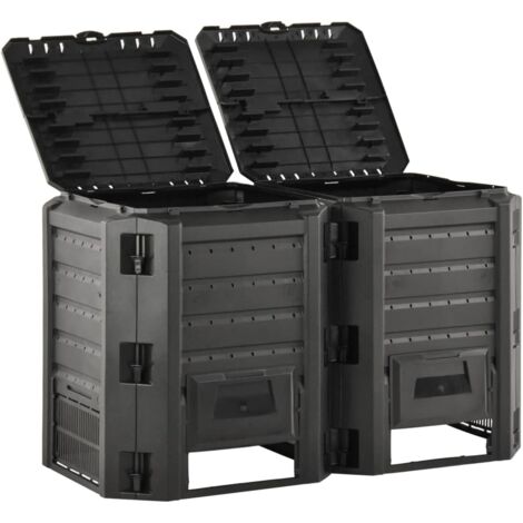 Composteur de jardin Noir 800 L CFW510825