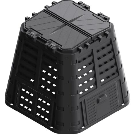Composteur de jardin Noir 93,3x93,3x80 cm 480 L