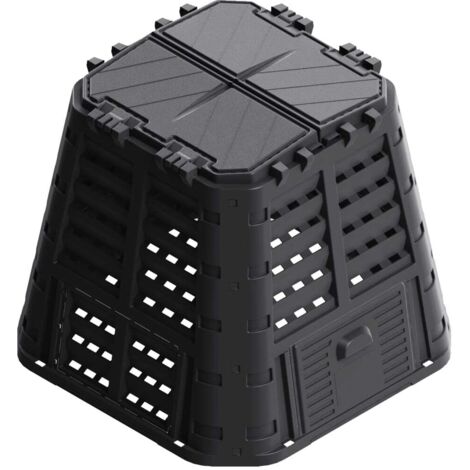 Composteur de jardin Noir 93,3x93,3x80 cm 480 L CFW294291