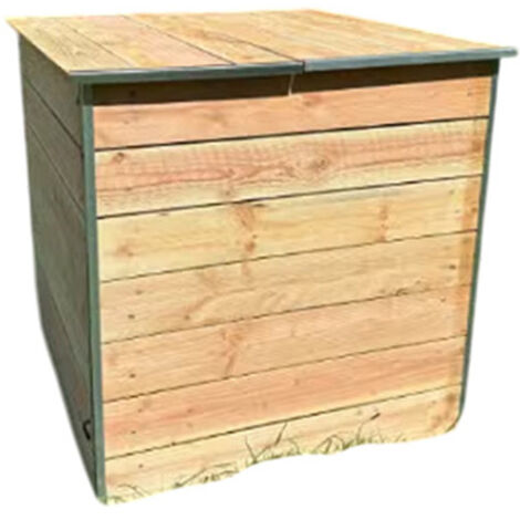Composteur en bois 600 litres pour jardin - (LxlxH) 900 x 860 x 870 mm - C090024