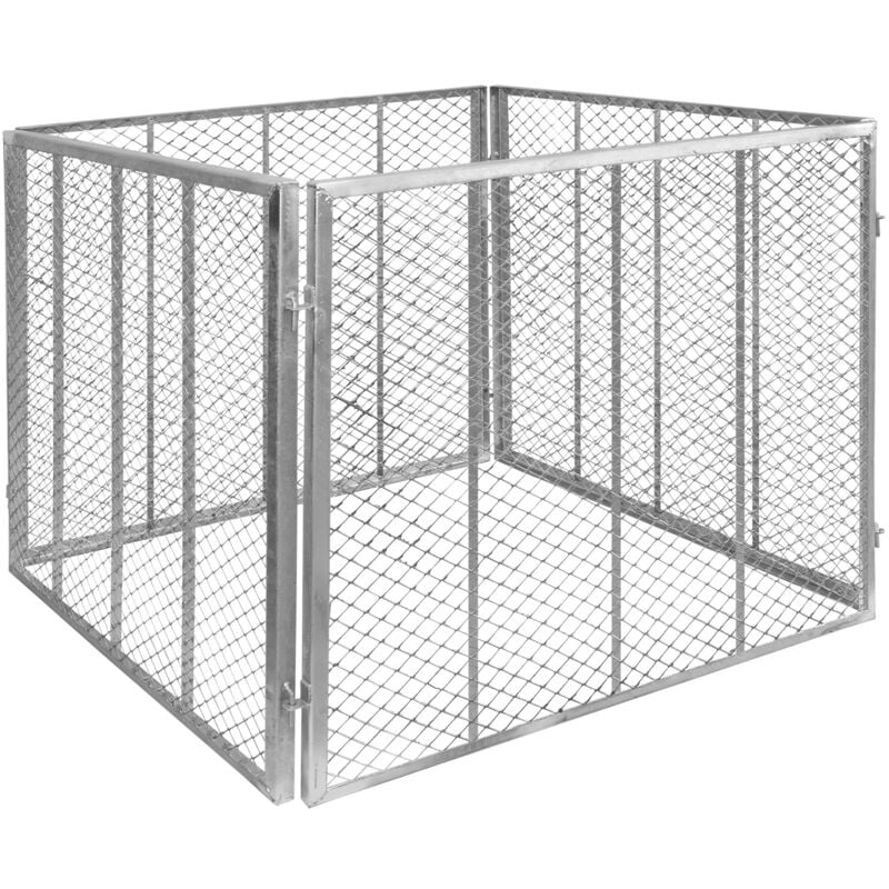 Composteur en métal acier galvanisé Bac à compost Grille à compost 100 x 100 x 80 cm Grille de jardin V2aox