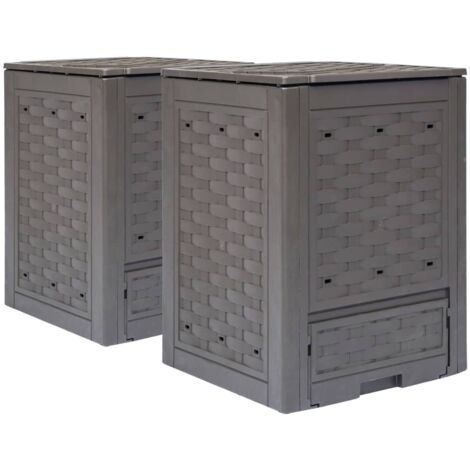 Composteurs de jardin 2 pcs Marron 60x60x83 cm 600 L