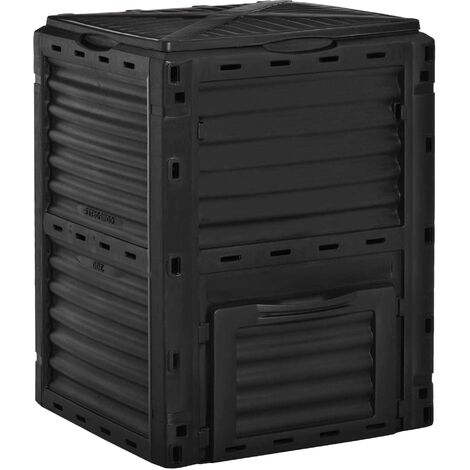 Compostiera da Giardino 300 litri Composter Nero