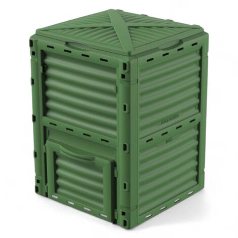 Compostiera da giardino 300 litri in resina verde