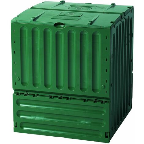 Fuxtec Composter da Giardino capacità 300L FX-KOMP300 Resistente alle intemperie 82x61x61cm Coperchio Pieghevole compostiera 