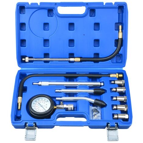 Compresimetro para vehiculos de gasolina (medidor de compresión 0-300psi), 11 piezas