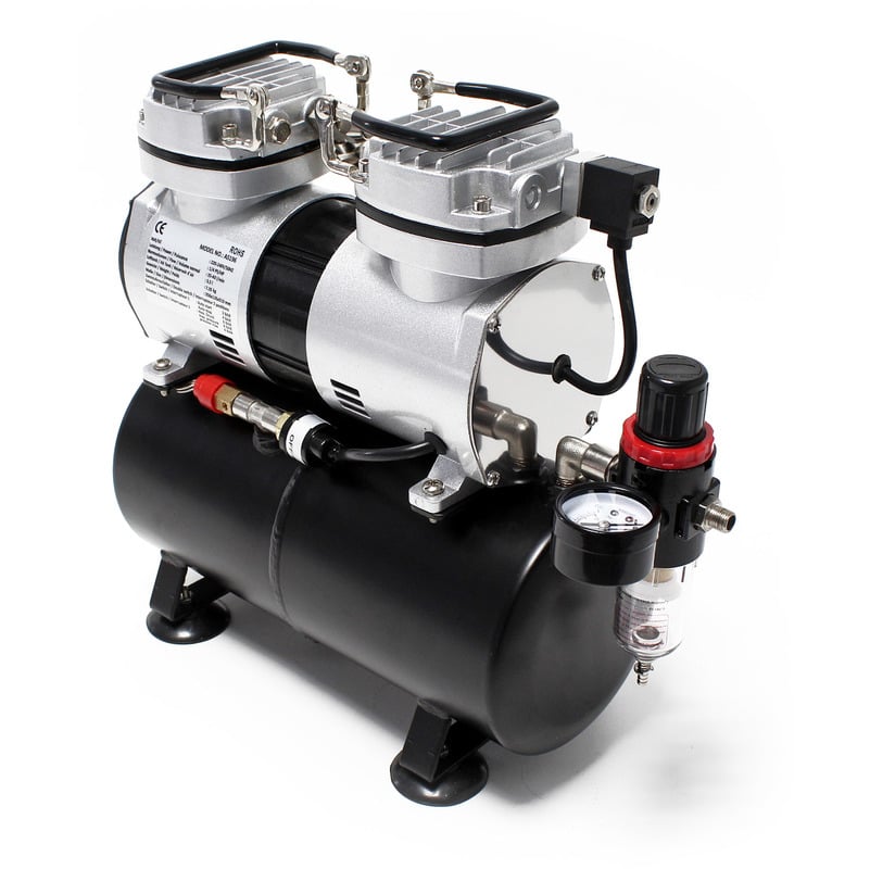 

Compresor aerografía AS196 con tanque de aire 2 cilindros y apagado automático Accesorios aerografía