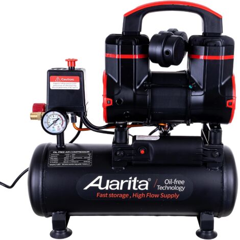 COMPRESOR AUARITA SIN ACEITE DE 900W Y 8L, SILENCIOSO DE DOS CILINDROS