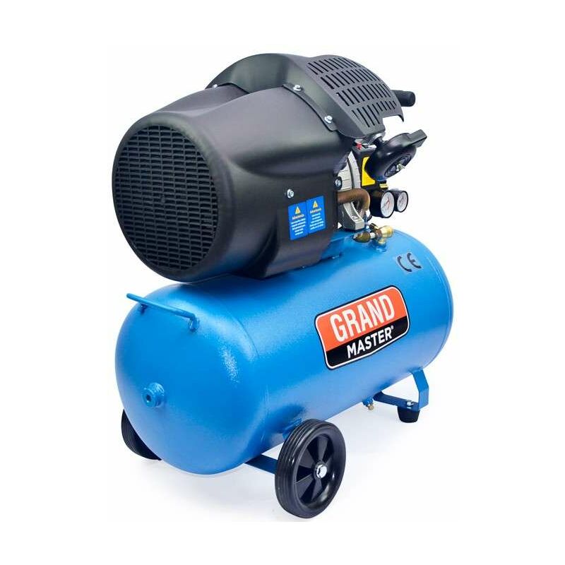 

Grandmaster - Compresor de Aire 100 Litros 220V, Dos Cilindros 356L/min, 2200W/3cv, 8 Bares/116psi, Filtro de Aire, Velocidad 2850/min, Compresor