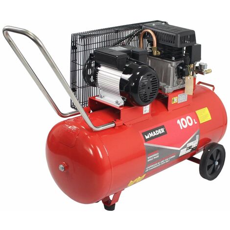 Compresor de Aire con Correa 100Lt 2,75Hp, Monofasico - MADER