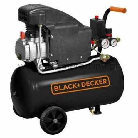 Compresor de Aire Black+Decker 24L 1.5HP 8BAR con aceite para uso profesional y doméstico, alto rendimiento y durabilidad