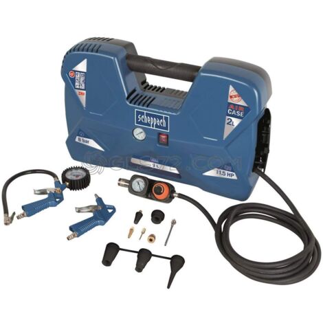COMPRESOR DE AIRE PORTATIL 2L MÁS ACCESORIOS 1.5HP SCHEPPACH AIR CASE
