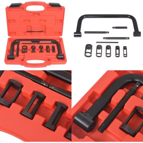 Compresor de muelles de válvula 10 piezas Set de herramientas - Herramientas para motores - Adaptadores para válvulas