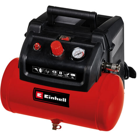 Compresor Einhell TC AC 190 6L 8 bar con accesorios