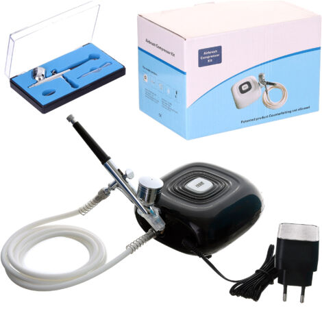 COMPRESOR PARA AERÓGRAFO, MODELISMO, COSMÉTICO, PARADA AUTOMÁTICA, AJUSTE