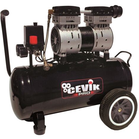 CEVIK Compresor Silencioso 24L. 1,5Hp. PRO24SILENC con Doble Salida de Aire