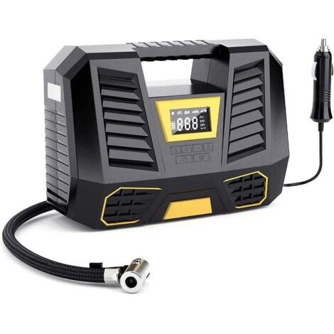 Compresores de aire portátiles, compresor de aire, inflador de neumáticos, bomba digital para neumáticos, inflador portátil de neumáticos para coche con 3 adaptadores de boquilla, 12 V, luz LED