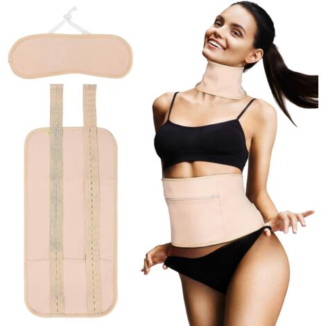 Compresse d'huile de ricin pour la taille, la thyroïde et le cou, réutilisable, bio, pour la détoxification du foie, kit digestif, réduction de l'inflammation et de l'insomnie, beige