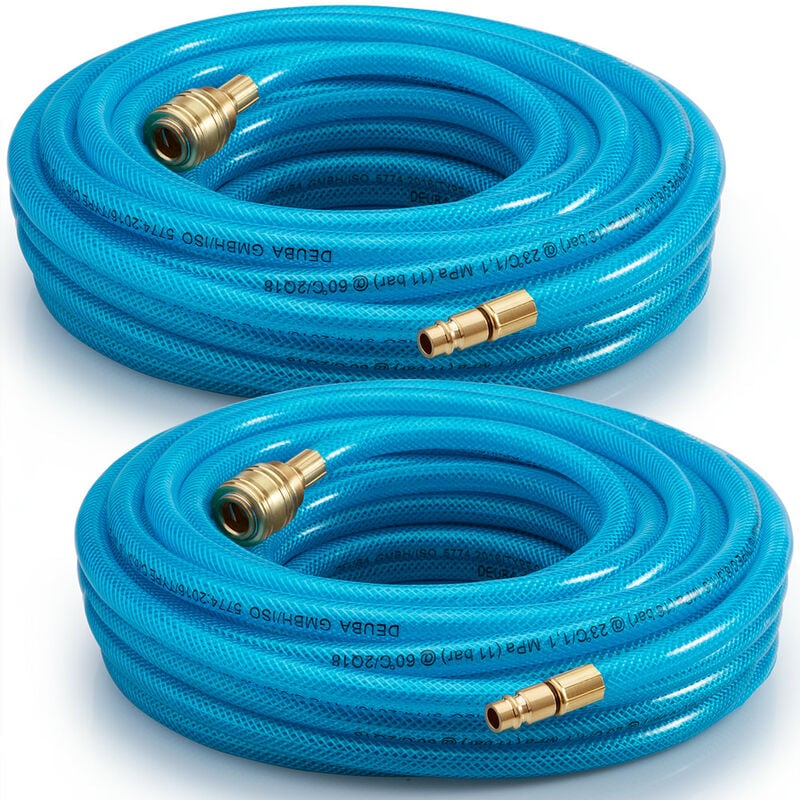 Compressed Air Hose 10m 15m 30m pvc Pneumatic Pipe Coupling Compressor Rubber 2x 10 Meter (de)