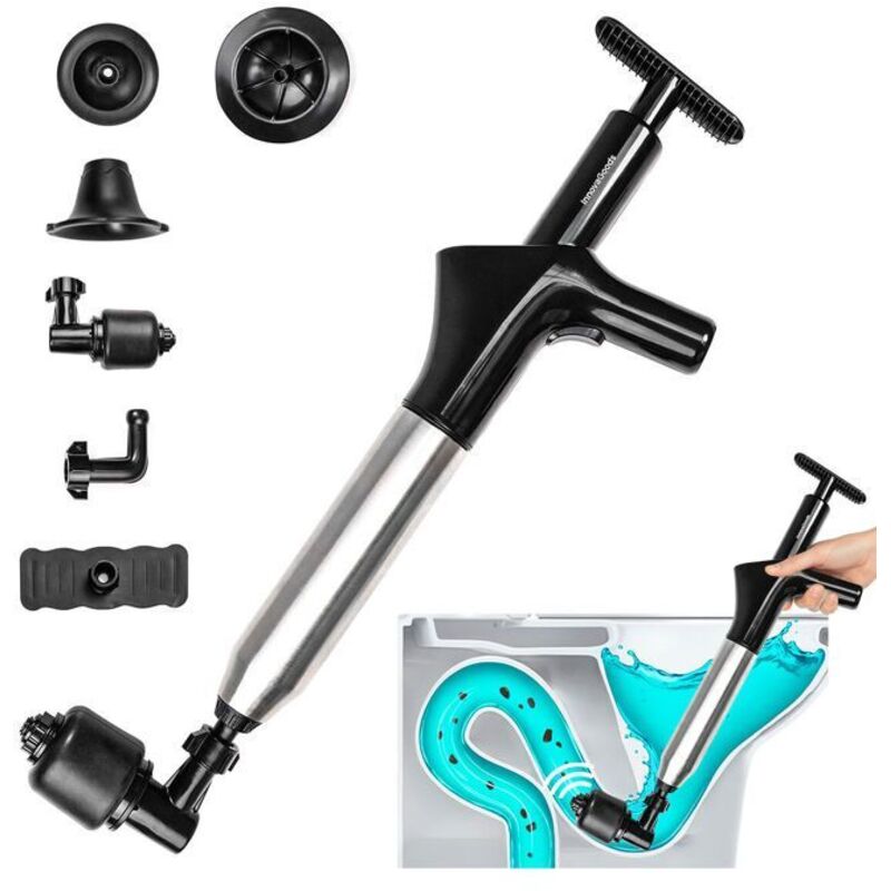 Compressed Air Unclogger - INNOVAGOODS - 5 in 1 - Integrated Manometer - 7 Accessories - Eco-friendly