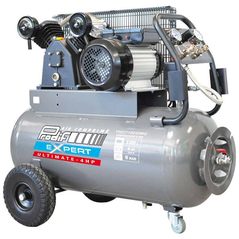 Compresseur 100L 9 bar 4 cv 27 m3/h Prodif TRE2710040MG