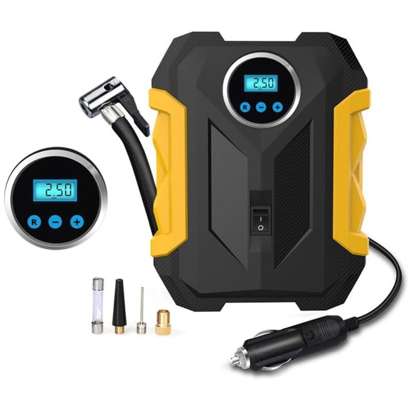Compresseur 12 V,compresseur d'air Portable,Pompe à air de Voiture,compresseur Mobile,Pompe à Pneu de Voiture 150 PSI avec manomètre de Pneu et