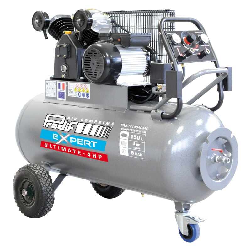 Compresseur 150L 9 bar 4 cv 27 m3/h Prodif TRE2714040MG