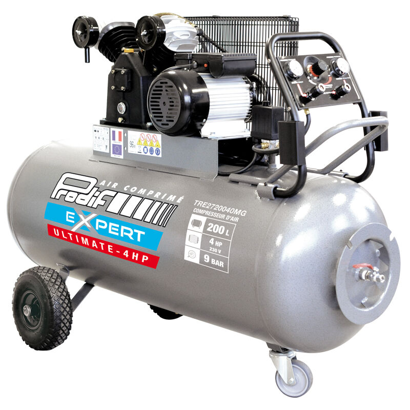 Compresseur 200L 9 bar 4 CV 27 m3/h PRODIF TRE2720040MG