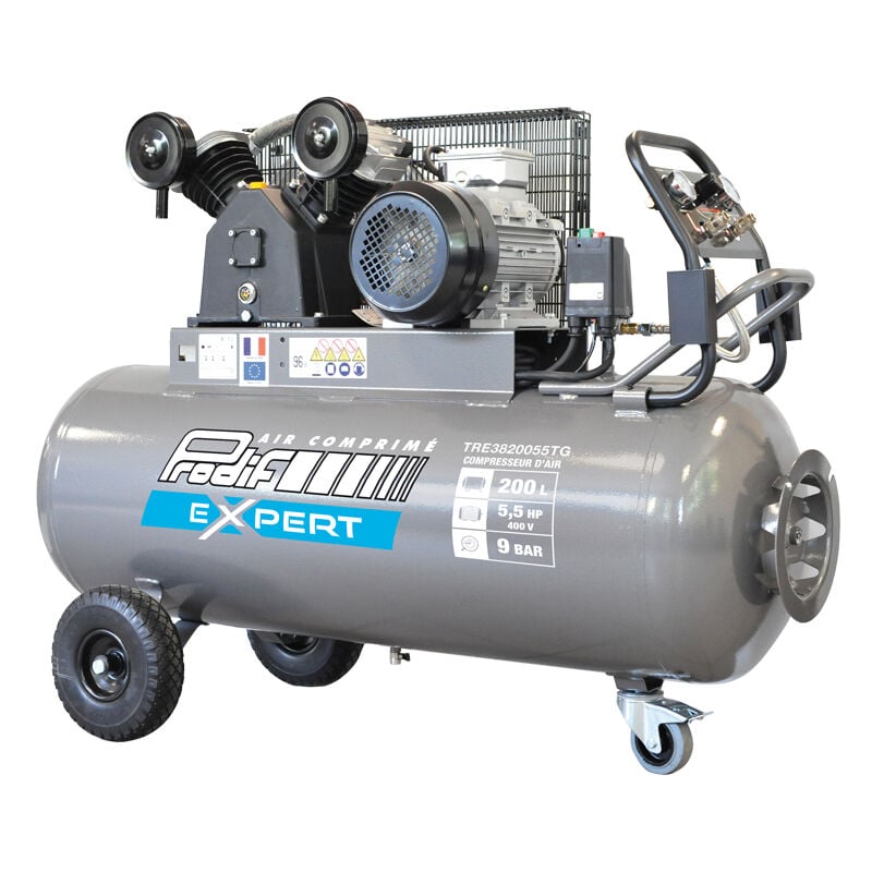 Compresseur 200L 9 bar 5,5 cv triphasé Prodif TRE3820055TG