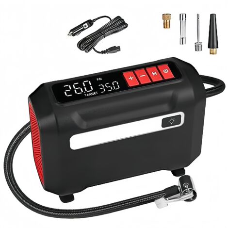 Compresseur À Air Portable - 12 V DC - 150 PSI - 40 L/Min - Écran Numérique Double - Pour Voiture Moto Vélo Ballon - 1 Pièce