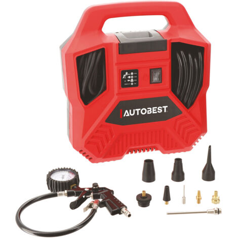 Autobest – Compresseur à air portable 230V – Puissance 1,1 kW – Pression maximale 8 bar – Débit d'air 180 l/min – Poignée intégrée pour transport facile