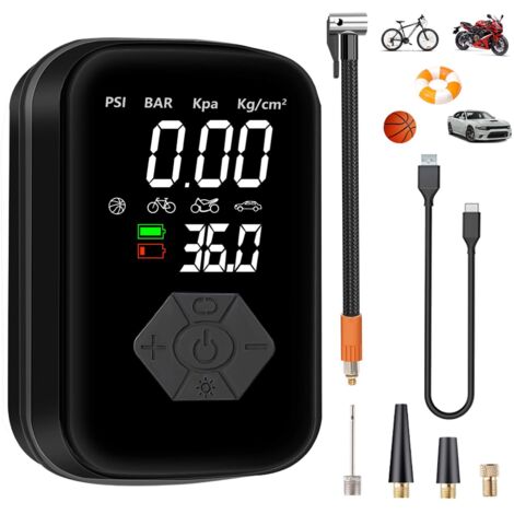 Compresseur à Air Portatif, 4000mAh Gonfleur Pneus sans Fil, 150PSI Mini Compresseur Voiture Portable, Pompe à Air Électrique Adapté pour Voiture, Moto, vélo, Ballons