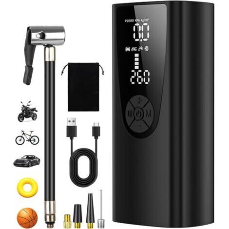Compresseur à Air Portatif 6000mah, Mini Pompe à Air Électrique, Gonfleur Pneus Voiture, Gonfleur Electrique, Compresseur à Air
