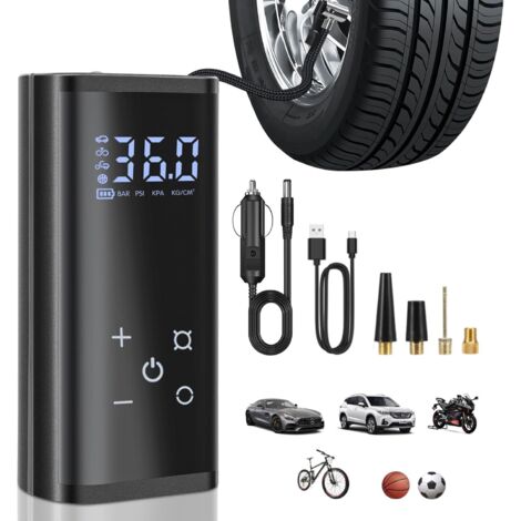 Compresseur à Air Portatif, 6000mAh Pompe Électrique 150PSI a Velo Electrique avec écran Tactile LCD Numérique Gonfleur Pneus Voiture Rechargeable pour Vélo,Moto,Scoote,Balle -