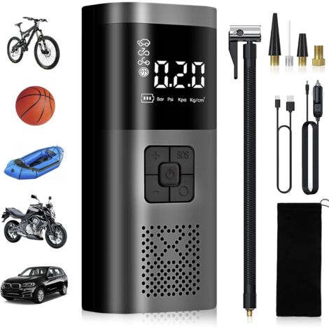 Compresseur à Air Portatif, Mini Pompe a Velo Electrique, Gonfleur Electrique Pneu sans Fil, 4 Modes pour Voiture,Velo,Moto,Balle