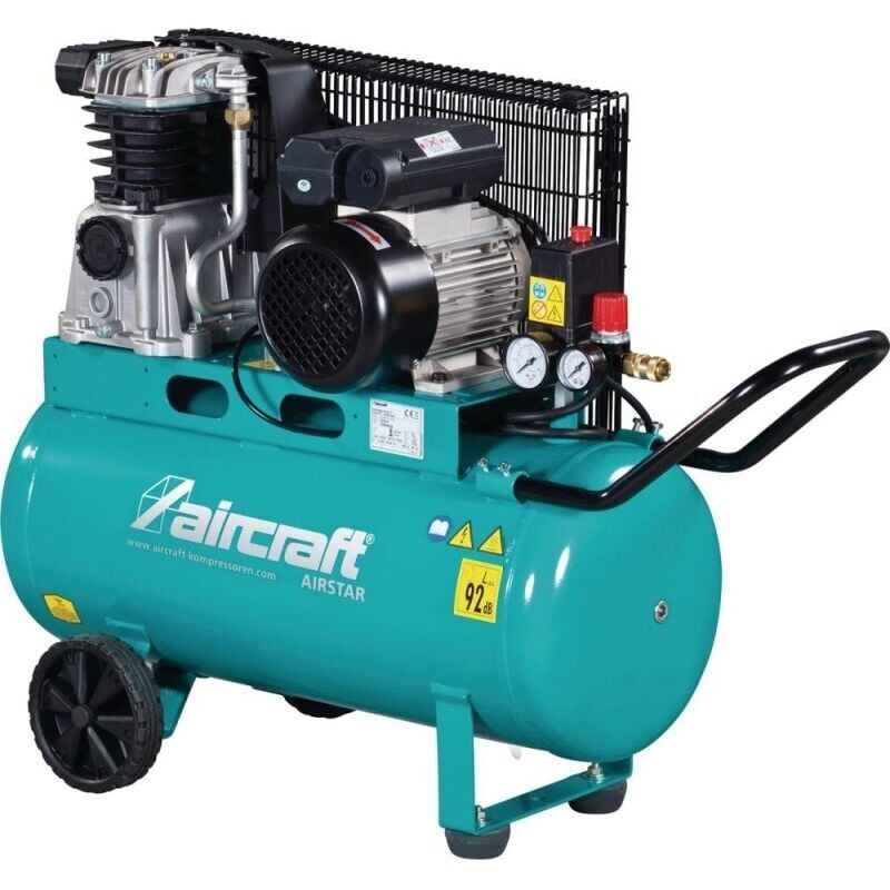 Compresseur mobile à entraînement par courroie à huile cuve 50 l 1,5 kW / 2 Ch 10 bars 235 l/min 230V Aircraft airstar 321/50 e