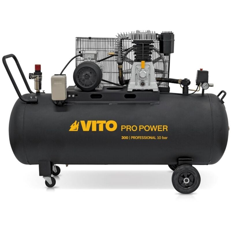 Compresseur d'air à Courroie triphasé 300L 10 Bar 4000W 5.5CV Vito 500L/min.