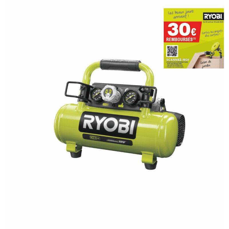 Compresseur à cuve RYOBI 18V One Plus - 4L - Sans batterie ni chargeur R18AC-0