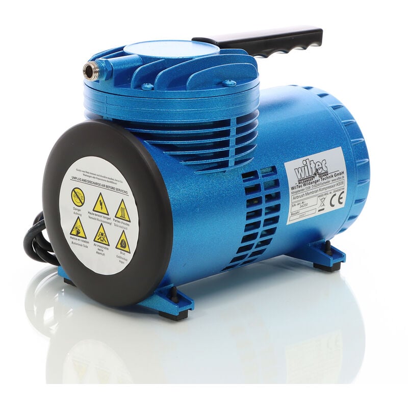 Compresseur à membrane Aérographe Airbrush AS06 – Portatif et silencieux – 3,5 bar – Diaphragme – Sans huile – Pour aérographie, modélisme, manucure,