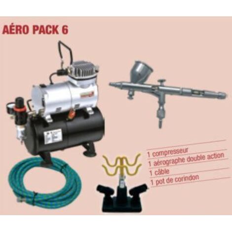 Compresseur + Aérographe Double action + câble + Support Aérographe